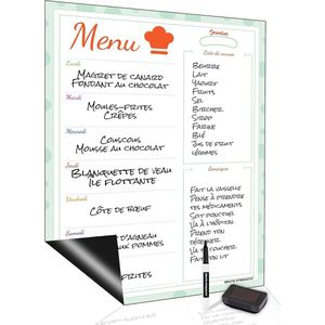 Magnetisch Whiteboard - Weekplanner en Menu planner - 1 stuk - 42 x 29 cm