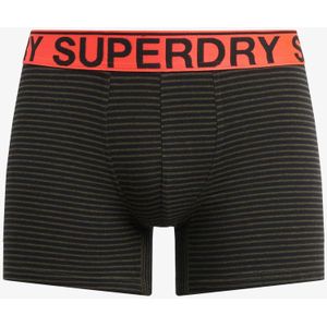 Superdry BOXER TRIPLE PACK Heren Onderbroek - Khaki Stripe/Khaki Grit/Black