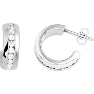 The Jewelry Collection Stekeroorringen Zirkonia - Staal