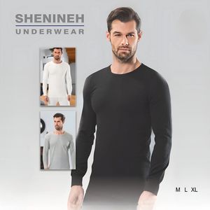 Winter T-shirt met lange mouwen voor heren – Onderhemd - 100% Katoen - wit - XL
