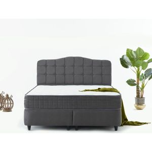 Dreamhouse Marrakech Opberg Boxspring Bed - 180x200 - VELVET ANTRACIET - Met veel Opbergruimte en Inclusief Hoofdbord.