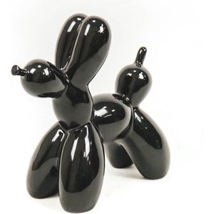 Housevitamin Ornament - Ballon Hond Zwart - Keramiek - 18,5X8,5X21,5.