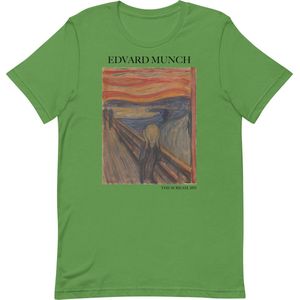 Edvard Munch 'De Schreeuw' (""The Scream"") Beroemd Schilderij T-Shirt | Unisex Klassiek Kunst T-shirt | Leaf | XL