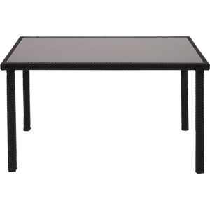 Poly-rattan tafel MCW-G19, tuintafel balkontafel, 120x75cm ~ zwart