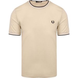 Fred Perry - Twin Tipped T-shirt Beige - Heren - Maat S - Modern-fit