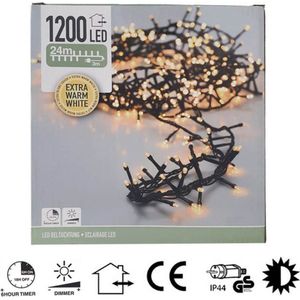 Oneiro’s luxe Micro Cluster - 1200 LED - 24m - met timer en dimmer - extra warm wit - kerst – clusterverlichting- feestdagen - winter - verlichting - binnen - buiten – sfeer