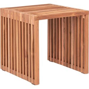 Bijzettafel - Naturel - Teakhout - 40x40x40cm - Bijzettafel Pego - House Nordic