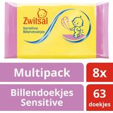 Zwitsal Billendoekjes Sensitive - 8 x 63 stuks - Baby - Voordeelverpakking