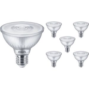 Voordeelpak 6x Philips Master Value LED Lamp Reflector E27 PAR30 9.5W 820lm 25D - 940 Koel Wit | Beste Kleurweergave - Dimbaar - Vervangt 75W