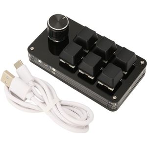 6-Key Mini Keypad Met Knop – USB DIY Programmeerbaar Toetsenbord – Eén Hand Macro Mechanisch Toetsenbord – RGB Backlight – OSU Gaming & Kantoor
