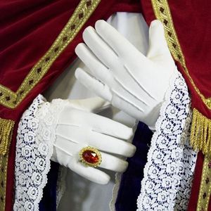 Handschoenen wit katoen luxe-Maat:L