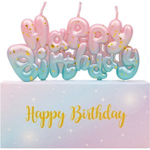 Candle Wisdom - Kaarsje Happy Birthday meerkleurig - Verjaardags cadeautje - Happy Birthday - Verjaardags Kaarsen Cadeau - Taart decoratie