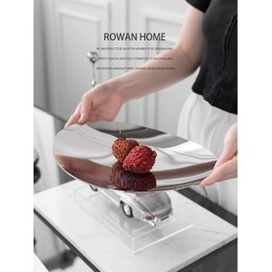 RVS Fruitkom - Decoratieve Schaal voor Dessert & Serveren - Scandinavische Stijl - Perfect voor Tafeldecoratie, Thuisdecoratie, en Servies