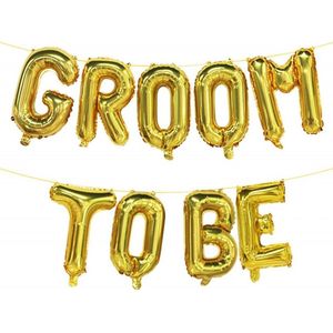 Groom to Be folie ballonnen set goud - groom to be - bruidegom - vrijgezellenfeest - trouwen - folie - ballon - goud