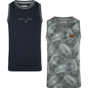 Koko Noko 2 PACK Jongens Tanktop - Dusty green - Maat 134