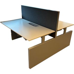 Duo Werkplek Gispen - Bureau - Duo bureau - Dubbel bureau - Bureau voor 2 personen - witte bladen - 160 x 80 cm-- blad- onderstel- x80