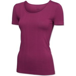 SCHIESSER Active Mesh Bamboo T-shirt (1-pack) - dames shirt korte mouwen bessenkleur - Maat: 40