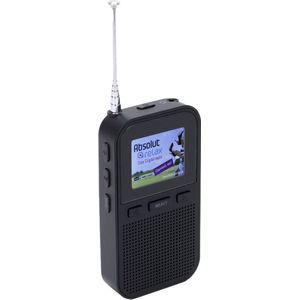 Denver Portable - Oplaadbaar DAB Radio - Speaker + Koptelefoon Aansluiting - Draagbare radio - Accu & Netstroom - 60 voorkeuzezenders - Reiswekker - Draagbaar - Portable - Draadloos Zwart