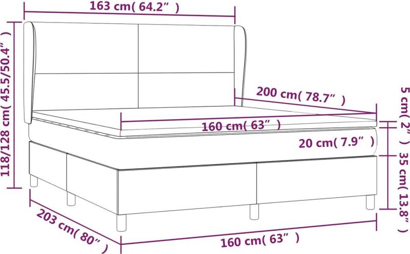 vidaXL - Boxspring - met - matras - fluweel - zwart - 160x200 - cm