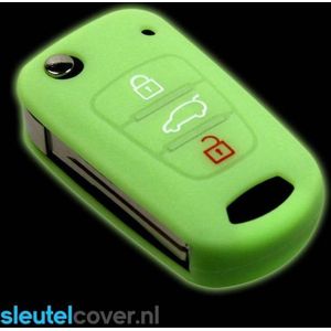 Autosleutel Hoesje geschikt voor Hyundai - SleutelCover - Silicone Autosleutel Cover - Sleutelhoesje Glow in the dark / Lichtgevend