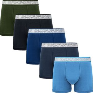 Heren Boxershort - 5 Pack - Katoen - Maat M - Effen - Mix Kleur - Gekleurde Band - Ondergoed Heren - Onderbroeken Heren