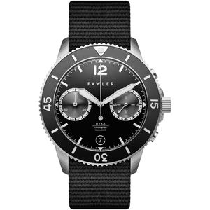 Fawler Ryka Zwart & Staal Military Duik Horloge voor Mannen