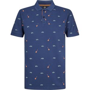 Petrol Industries - Heren All-over Print Polo Celestia - Blauw - Maat XXL