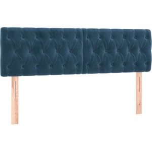 vidaXL-Hoofdborden-2-st-80x7x78/88-cm-fluweel-donkerblauw