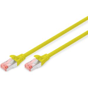 Digitus DK-1644-050/Y RJ45 Netwerkkabel, patchkabel CAT 6 S/FTP 5.00 m Geel Halogeenvrij, Verdraaide paren, Snagless, V