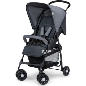 Lichte Buggy Tot 15 kg Met Ligfunctie - Klein Inklapbaar - Zonnekap - Grote Mand - Grijs Kinderwagen