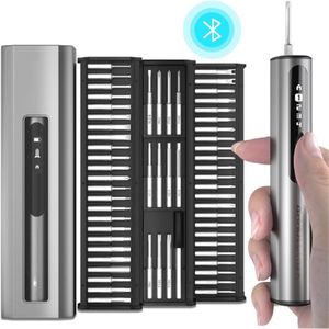 Mini Elektrische Schroevendraaier - Precisie-Elektrische Schroevendraaierset Met 60-In-1 Magneetbits - HD-OLED-Display - 5 Momentmodi - Reparatiegereedschapsset Voor Telefoon - Horloge - Laptop (M1)