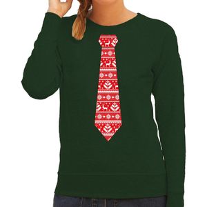 Bellatio Decorations stropdas Kersttrui/kerst sweater kerstpatroon - dames XXL