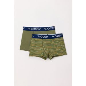 Woody Jongens Boxer set kakigroen + stre - maat 176/16J