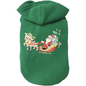 Honden Kerst Hoodie Groen - Maat S - Ruglengte 26cm Borstomvang 38cm