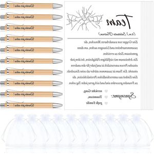 Verbindingsgeschenken - Set van 30: teamafscheidskaarten, gegraveerde balpennen en organzazakjes bedankje voor op kantoor
