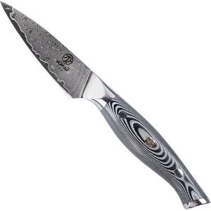 Homizu Shimauma Japans officemes - 9cm - VG-10 damascus mes/G10 - zwart-wit