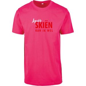 T-shirt hibiskus pink S - Aprés skiën kan ik wel - soBAD. | Foute apres ski outfit | kleding | verkleedkleren | wintersport t-shirt | wintersport dames en heren