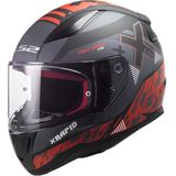 LS2 FF353 Rapid Xtreet Mat Zwart Rood Integraalhelm - Maat XL - Helm