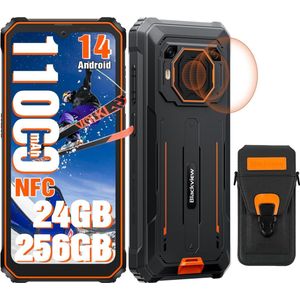 Blackview BV6200 Plus Android 14 Outdoor Smartphone 24(8+16)GB+256GB 11000mAh 6,56"" 4G Dual SIM 98dB Ultra-luide luidspreker NFC GPS Oranje