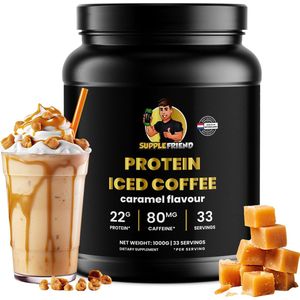 Supplefriend - Protein Iced Coffee - Whey Protein - Proteine Poeder - Eiwitpoeder - 80mg Caffeine (2 espresso's) - Karamel - 33 shakes (1000g)