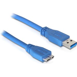 Delock USB-kabel USB 3.2 Gen1 (USB 3.0 / USB 3.1 Gen1) USB-A stekker, USB-micro-B 3.0 stekker 5.00 m Blauw Vergulde ste