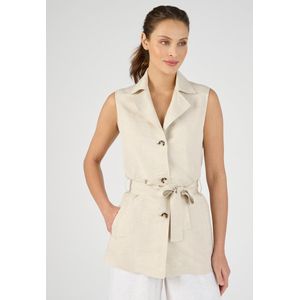 Damart - Mouwloos Sahara jasje van mix van linnen - Dames - Beige - 44