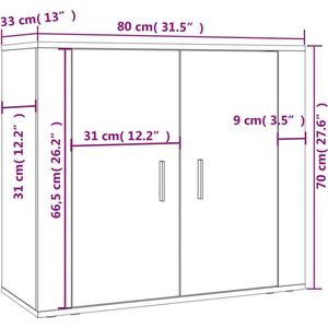 vidaXL Buffetkast: Buffetkasten - Dressoir - Kast - Buffetkast - Hoge kast bewerkt hout wit