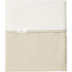 Koeka baby dekentje voor wieg Napa - katoen met cotton fleece - lichtgroen - 75x100 cm