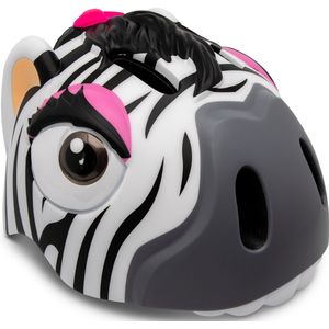 Crazy Safety - Kinderfietshelm - Zwart/Wit Zebra - S/M - 49-55 cm verstelbaar