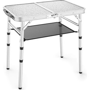 Opklapbare tafel, in hoogte verstelbare campingtafel met opbergmogelijkheid voor gaas