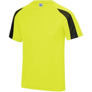 Just Cool Vegan Unisex T-shirt 'Contrast' met korte mouwen Yellow/Black - L