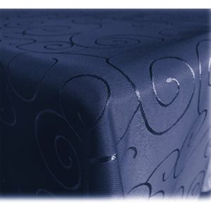 JEMIDI Tafelkleed ornamenten zijdeglans edele tafelhoes tafelkleed - Donkerblauw - Vorm Rond - Maat 160x160