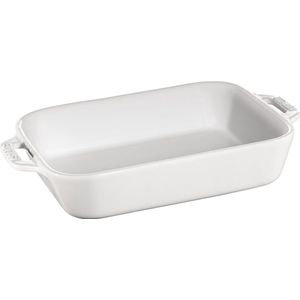 Staub gratineerschaal - rechthoekig -  20 x 16 cm - wit