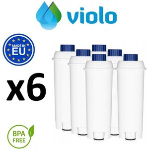 6 X VIOLO waterfilter voor DELONGHI koffiemachines, vervangend - DELONGHI DLS C002